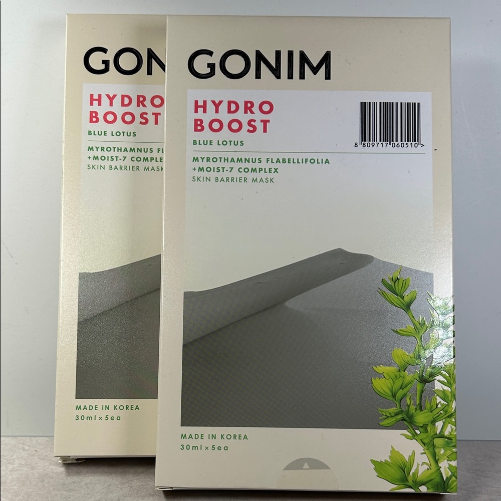 2 Gonim Hydro Boost Blue Lotus Skin Barrier Mask - 5 masks each